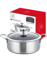 Royal Swiss® Braadpan – Met Dekse 28cm – RVS – Honingraat – Inductie