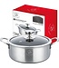 Royal Swiss® Kasserolle – Mit Deckel 28 cm – Edelstahl – Wabenmuster – Induktionsgeeignet