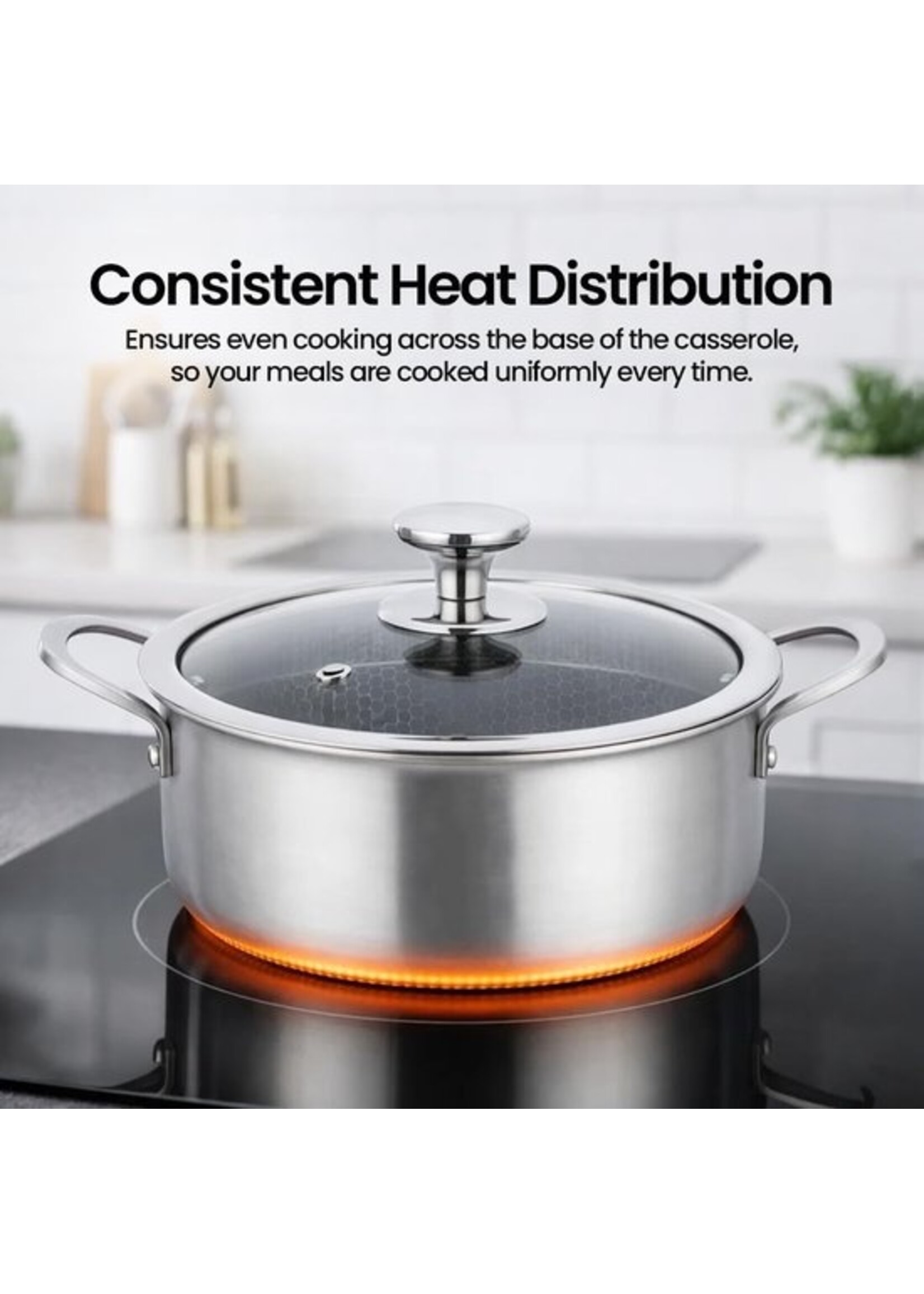 Royal Swiss® Braadpan – Met Dekse 28cm – RVS – Honingraat – Inductie