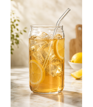Verre à boire avec paille en verre – 540 ml (Lot de 2)