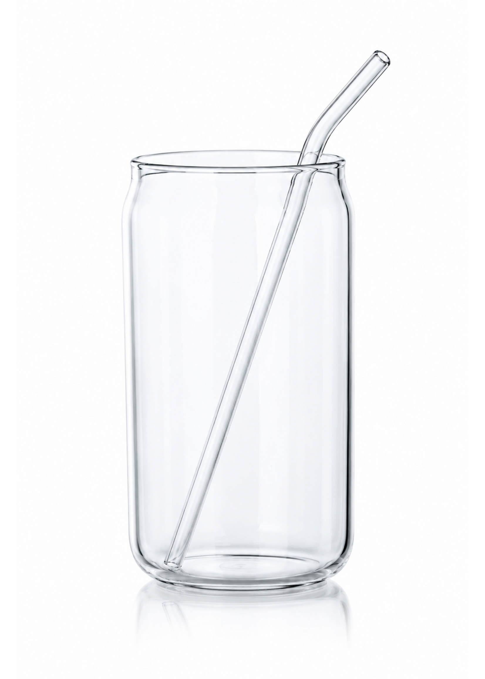 Trinkglas aus Glas mit Glasstrohhalm – 540 ml (2er-Set)