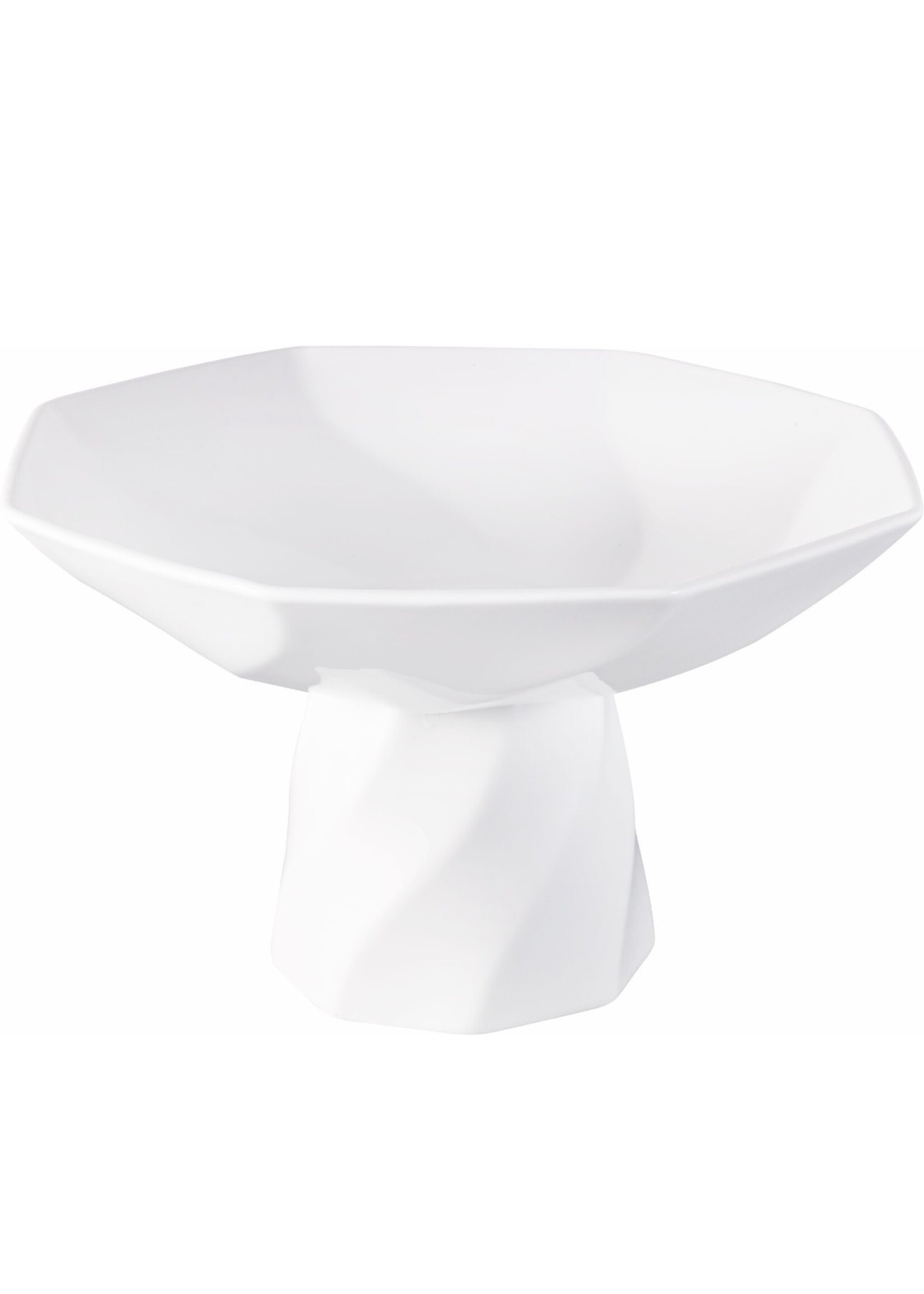 Bavary Witte Schaal op Voet – Ø 28 cm x H 18 cm