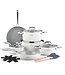 Batterie de cuisine à induction Swiss Haus® CC4014CR 14 pièces – Sans PFAS – Revêtement antiadhésif en céramique – Batterie de cuisine complète pour induction - Poêles à frire, casseroles avec couvercles et casserole