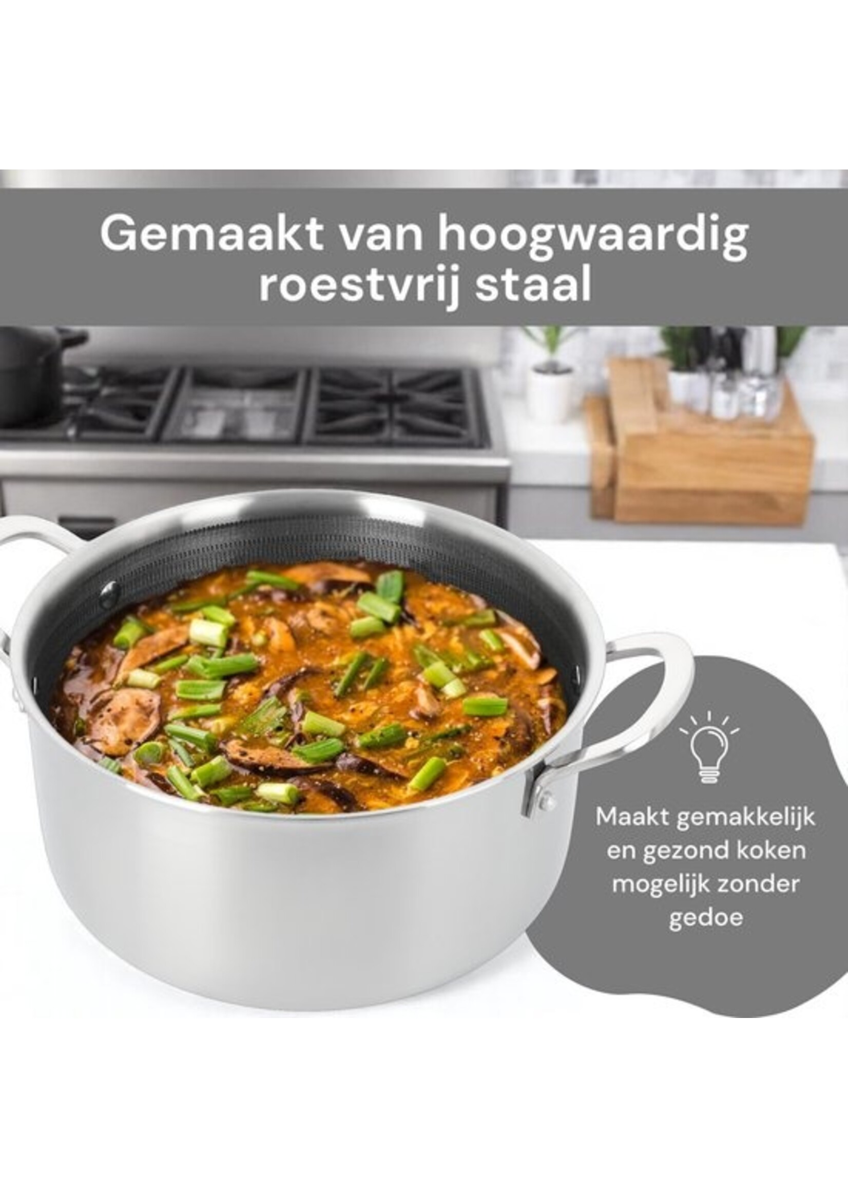 10-teiliges Induktionskochgeschirr-Set – Edelstahl-Bratpfannen-Set in Wabenform – Kühle Griffe – Antihaftbeschichtung – Royal Swiss®