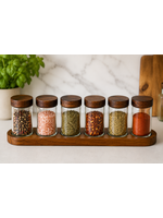 Bavaria 7-teiliges Gewürzglas-Set mit Holzhalter