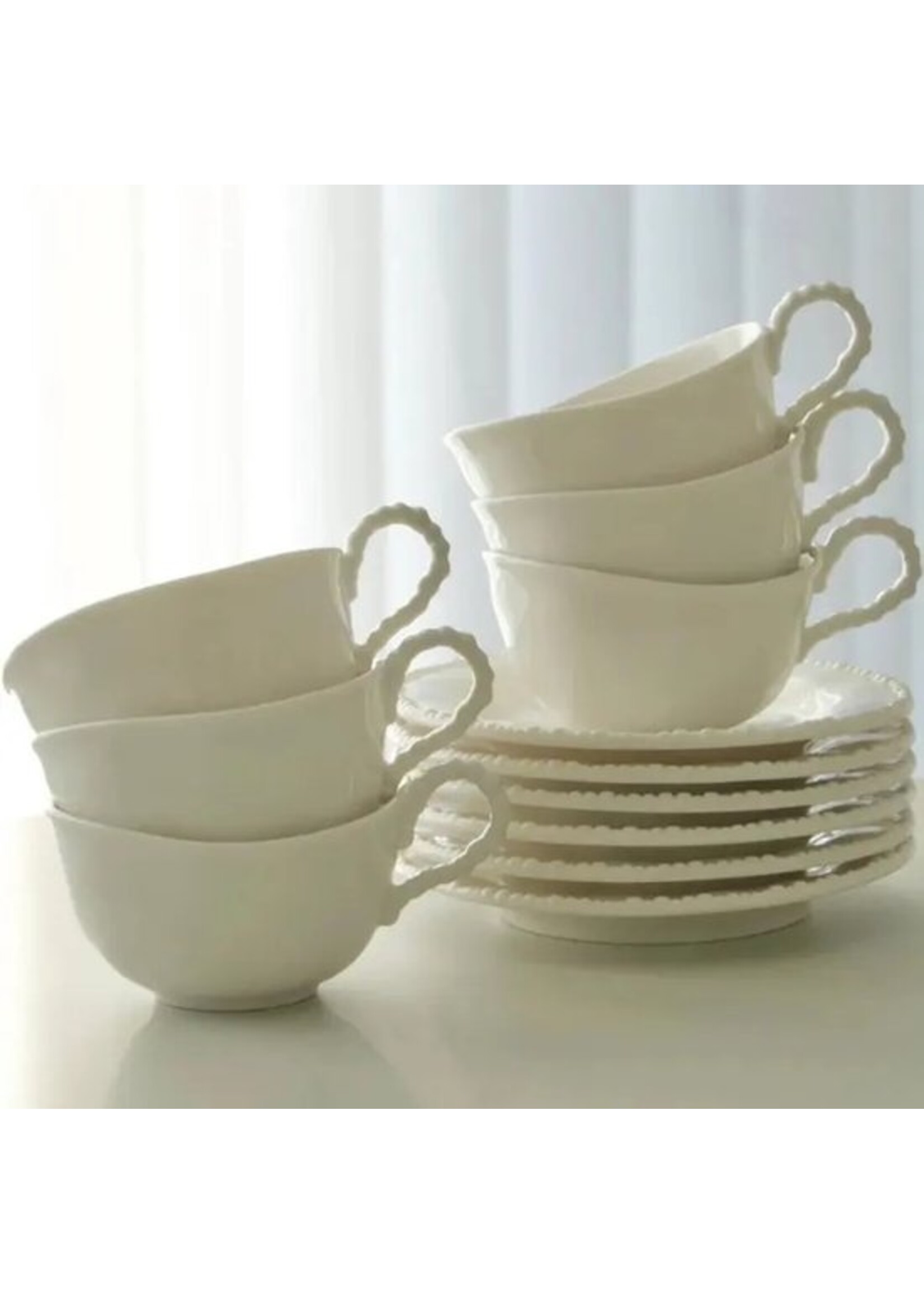 Tasses à café Bavaria Pearl 175 ml – Lot de 12 | Blanches ou crème