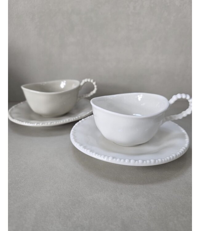 Tasses à café Bavaria Pearl 175 ml – Lot de 12 | Blanches ou crème