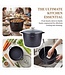 Casserole à induction Swiss Haus® BDP28B avec couvercle - Ø 28 cm / 10,5 litres - Sans PFAS - Compatible tous feux - Revêtement antiadhésif Sapphire™ - Noire