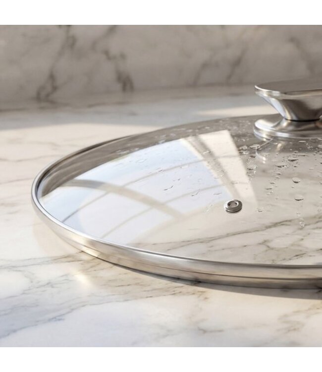 Swiss Haus® BDP28B Soeppan Inductie met Deksel - Ø 28 cm / 10.5 Liter Braadpan - PFAS Vrij - Kookpan Voor Alle Warmtebronnen - Pan Met Sapphire™ Antiaanbaklaag - Zwart