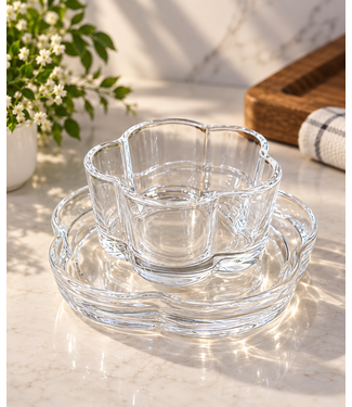 12-teiliges Glasschüssel-Set – 6 Schüsseln + 6 Untersetzer