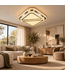 **Vierkante kristallen plafondlamp met afstandsbediening – 53 × 53 × 16 cm**