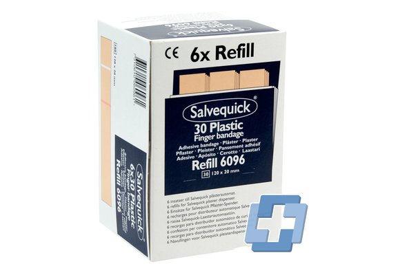Salvequick 6096 navulling 30 plastic vingerpleisters (6 stuks)