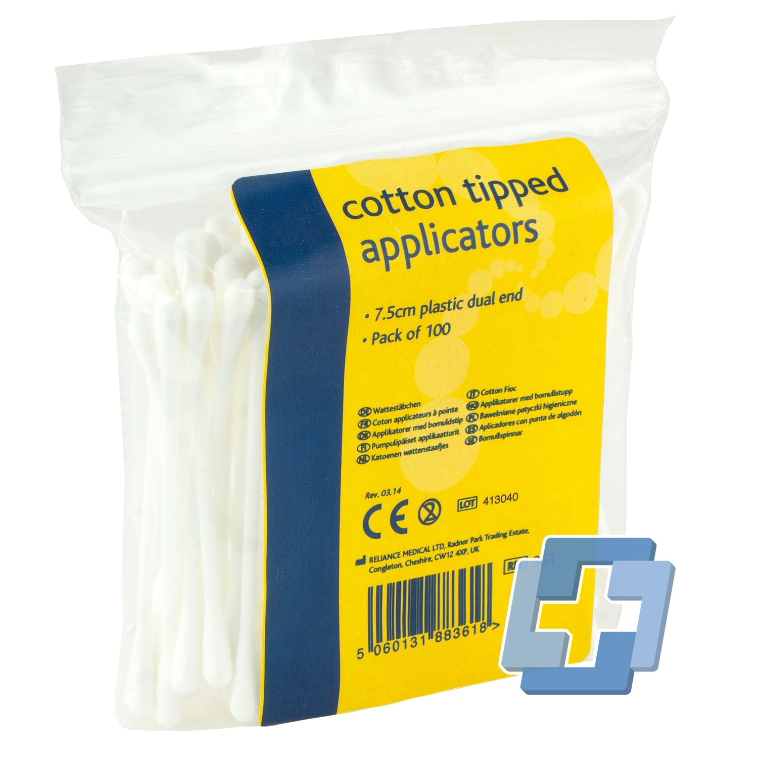 Reliance Wattenstokjes plastic -  7,5 cm (100 stuks)