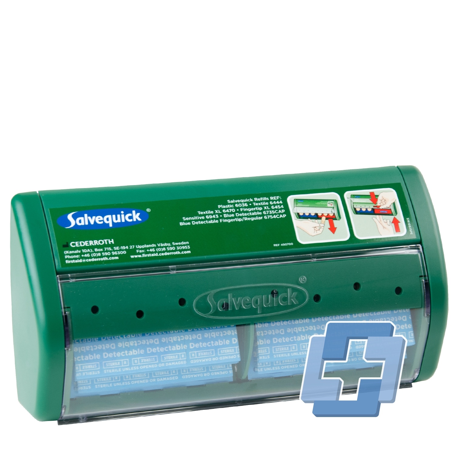 Salvequick Pleisterdispenser blauw detecteerbaar HACCP