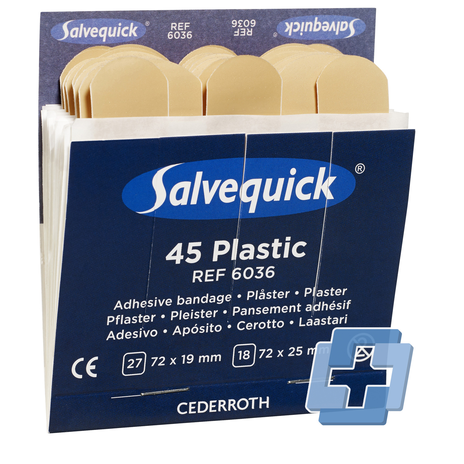 Salvequick 6036 navulling 45 plastic pleisters (6 stuks)