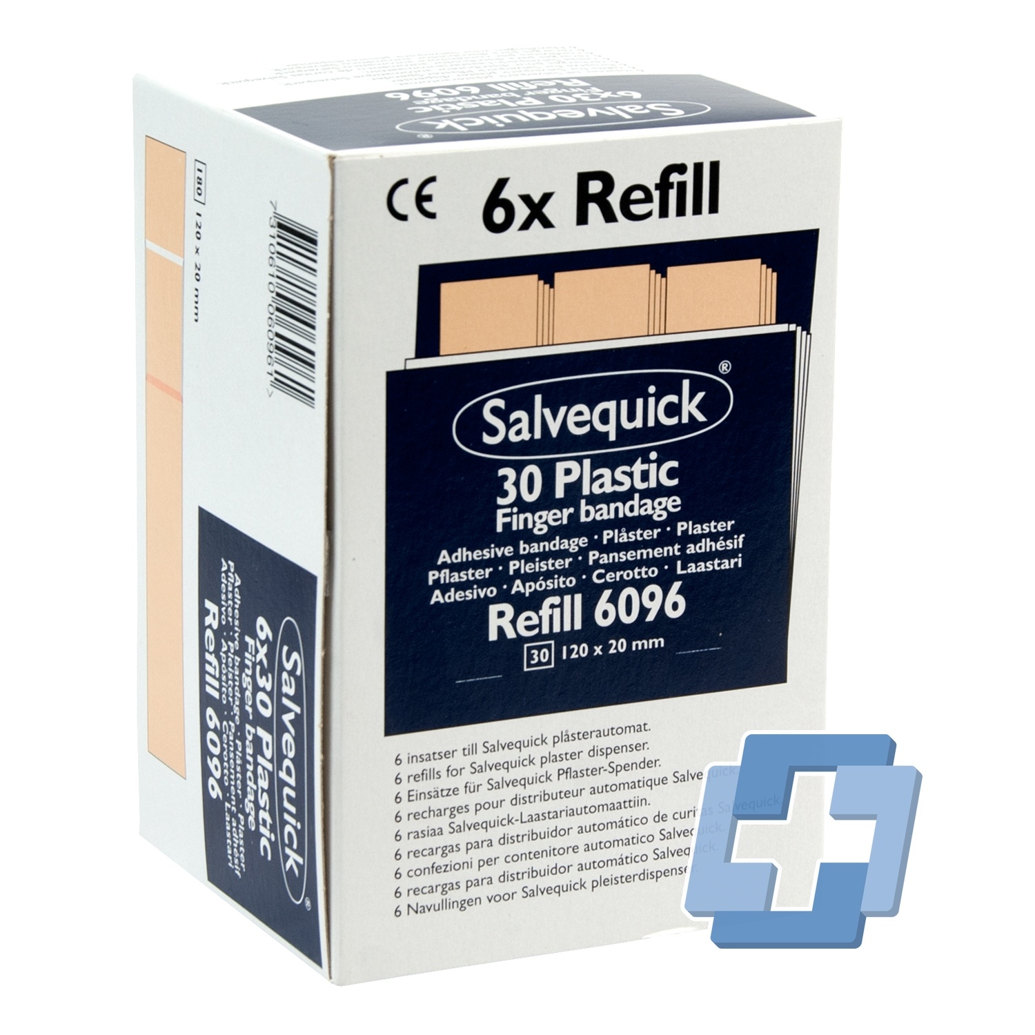 Salvequick 6096 navulling 30 plastic vingerpleisters (6 stuks)