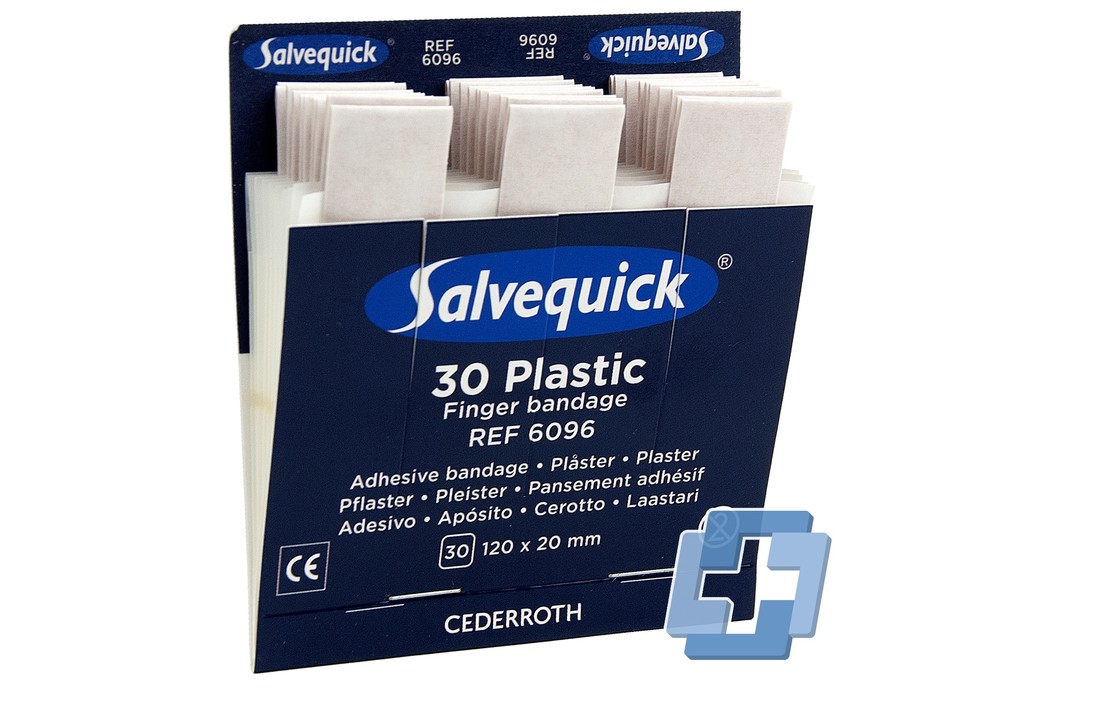Salvequick 6096 navulling 30 plastic vingerpleisters (6 stuks)