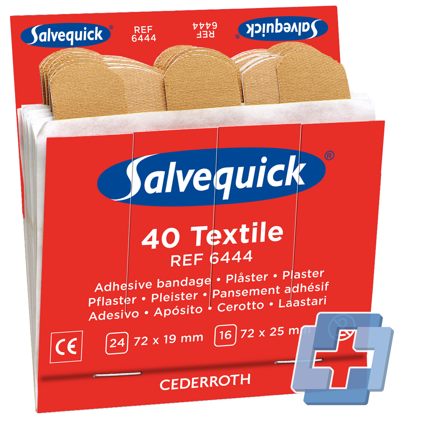 Salvequick 6444 navulling 40 textiel pleisters (6 stuks)