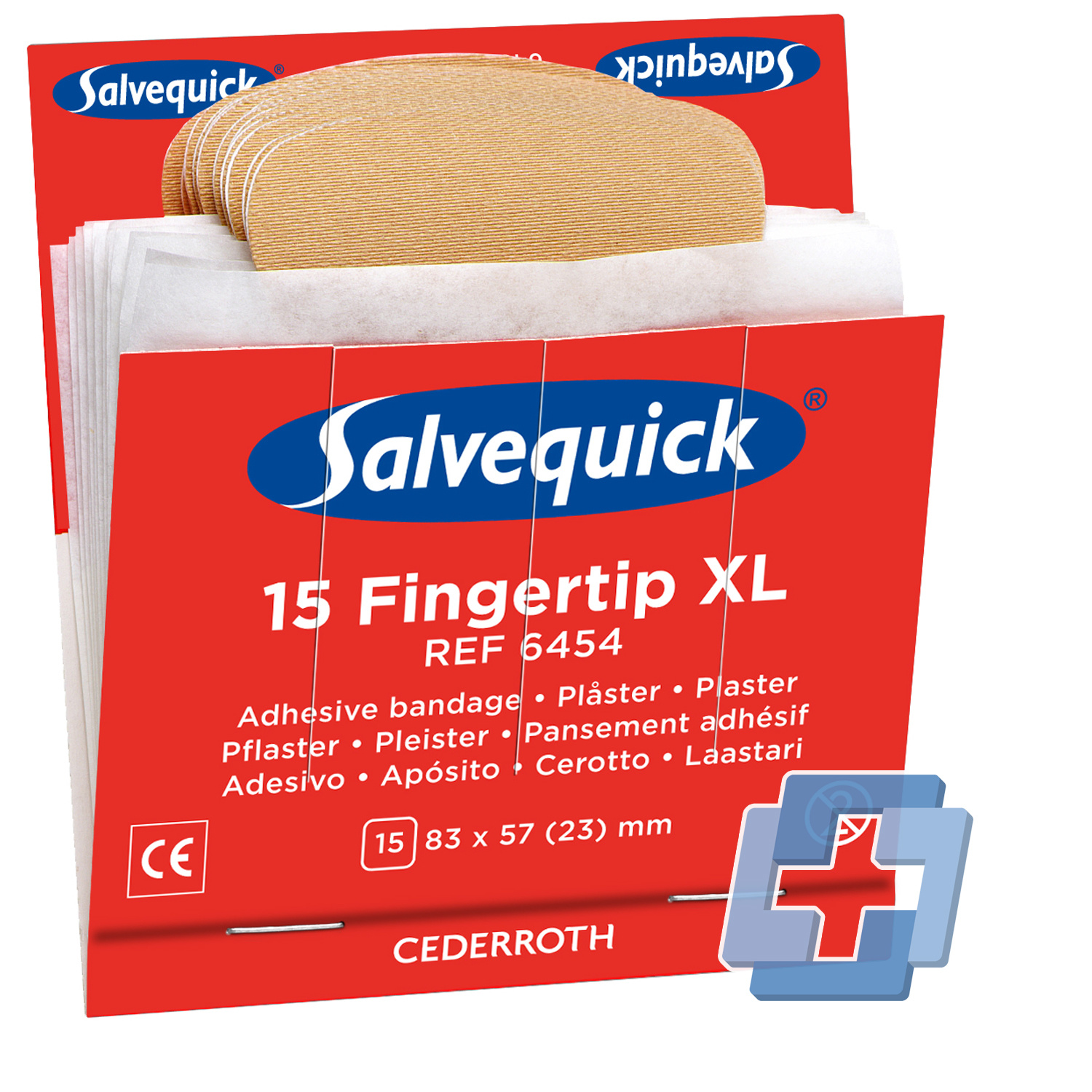 6-Pack Salvequick 6454 Nachfüllung - Fingerspitzen, XL