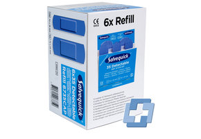 Salvequick 6735 navulling 35 blauwe pleisters (6 stuks)