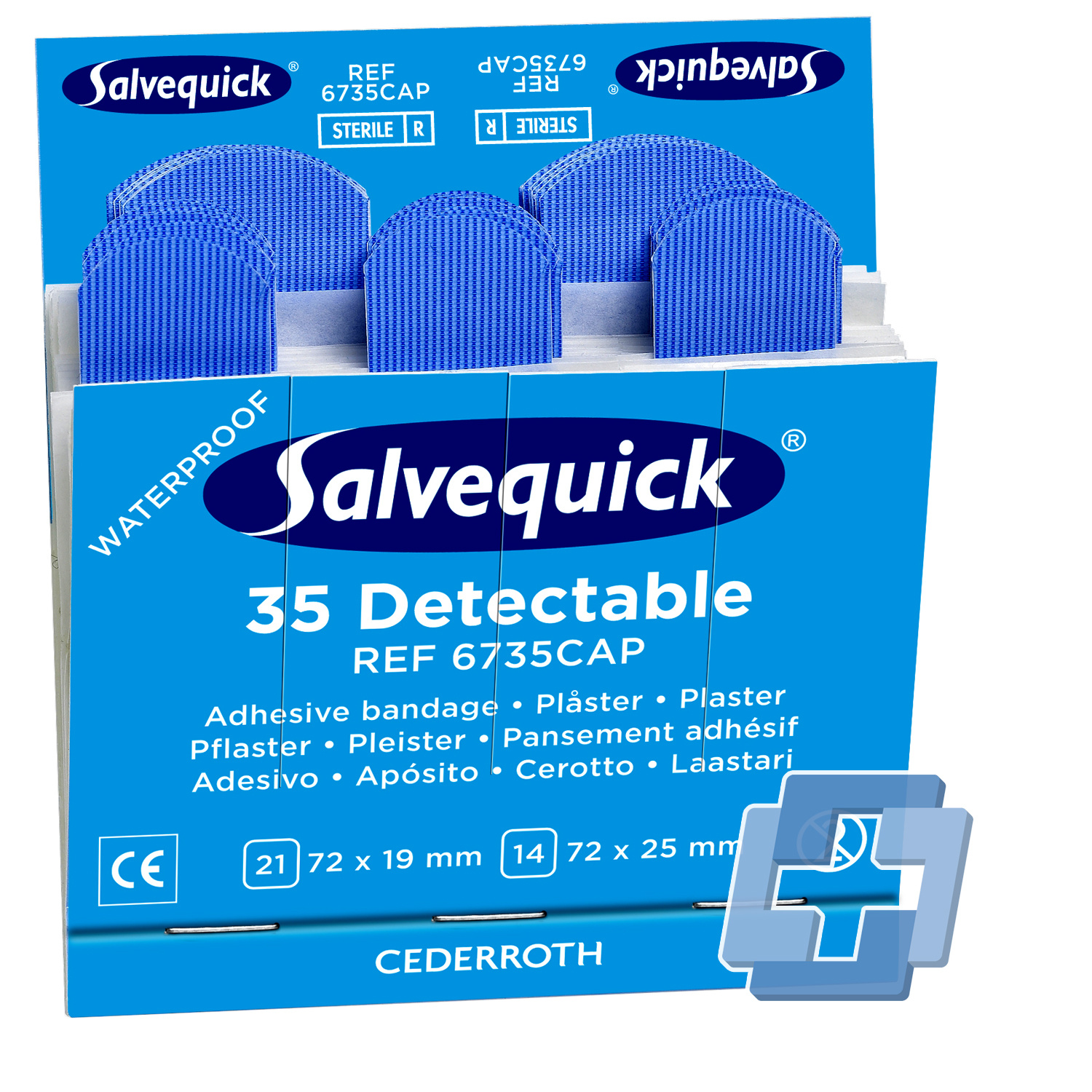 6-Pack Salvequick 6735 Nachfüllung - Blue Detectable