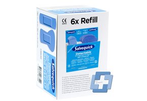 Salvequick 6754 navulling 30 blauwe vingertop (6 stuks)