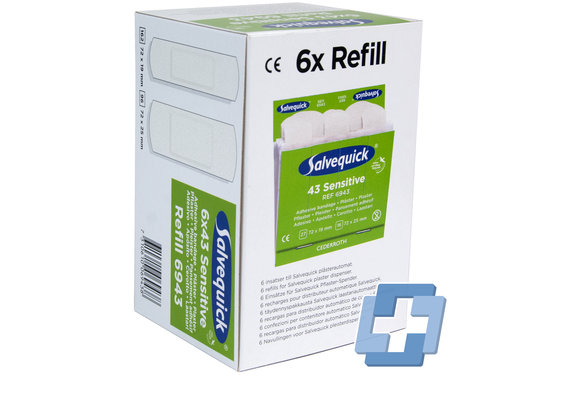 Salvequick 6943 navulling 43 non-woven pleisters (6 stuks)