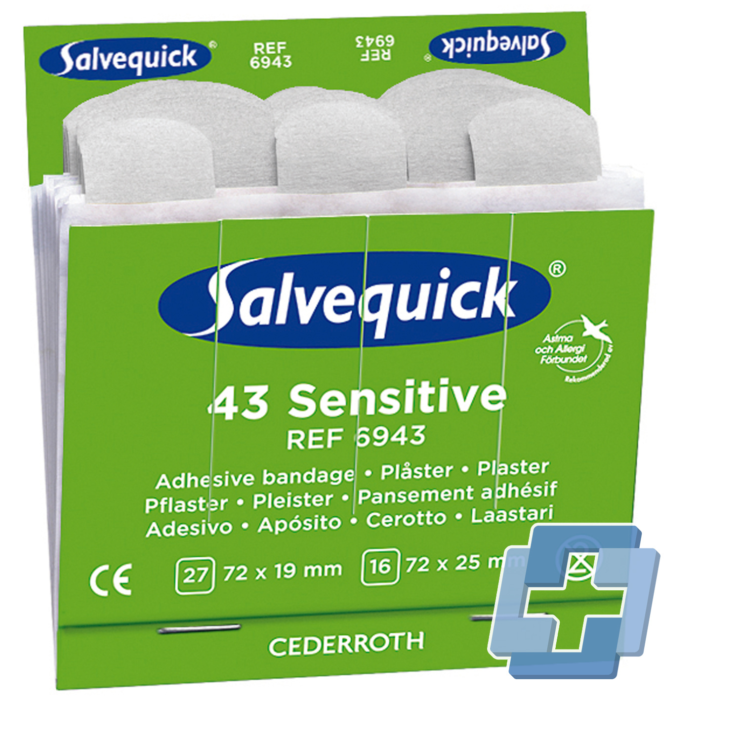 Salvequick 6943 navulling 43 non-woven pleisters (6 stuks)