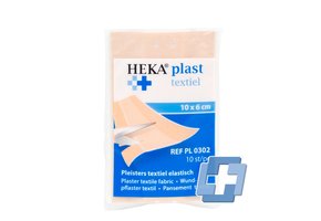 HEKAPLAST Wondpleisterstrips elastische textiel - 10 cm x 6 cm (10 stuks)