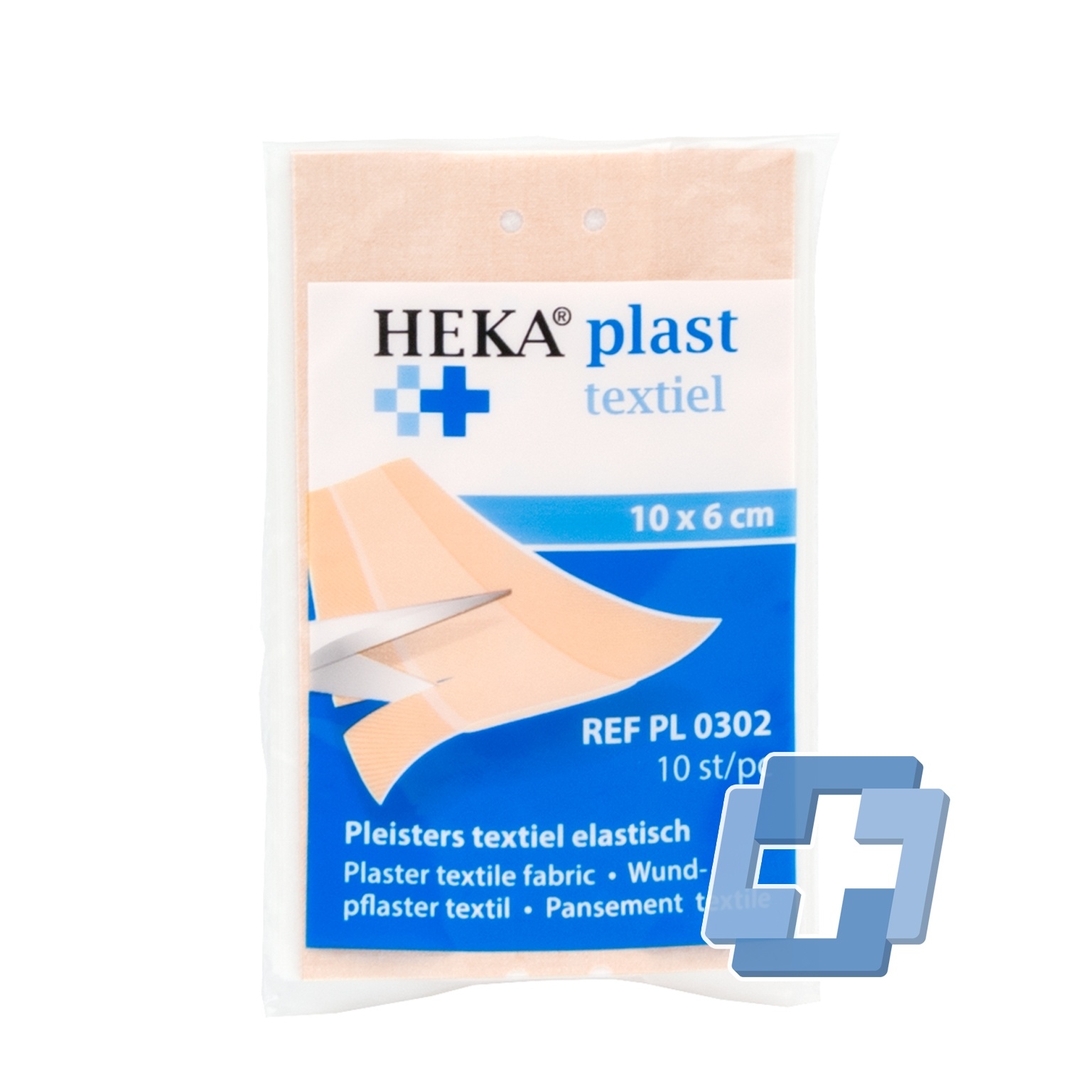 HEKAPLAST Wondpleisterstrips elastische textiel - 10 cm x 6 cm (10 stuks)