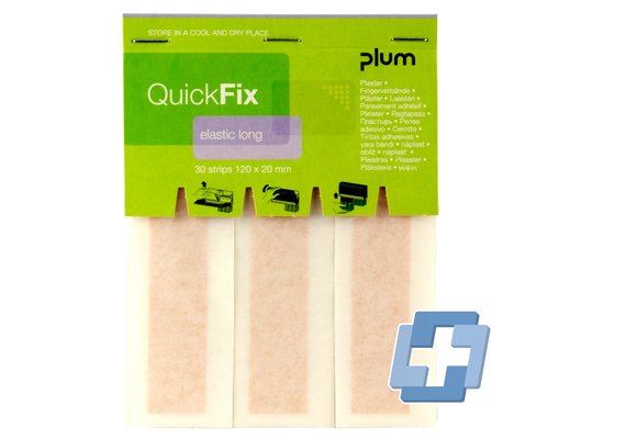 PLUM Navulling QuickFix textiele lange vingerpleisters - 120 x 20 cm