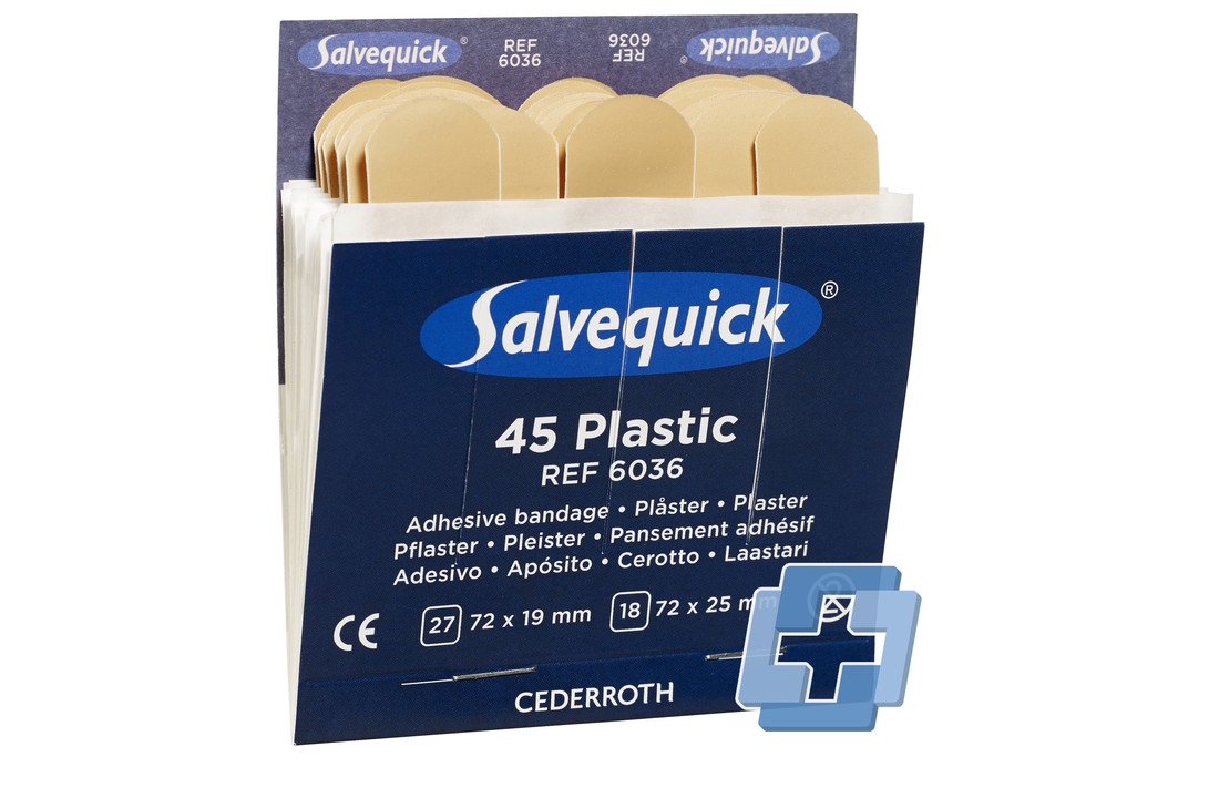 Salvequick 6036 navulling 45 plastic pleisters