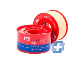 HEKAPLAST Textiel hechtpleister - 5 m x 2,5 cm (per stuk)