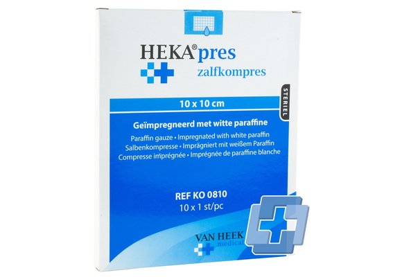 HEKApres Salbenkompresse steril 10-Pack (10 cm x 10 cm)