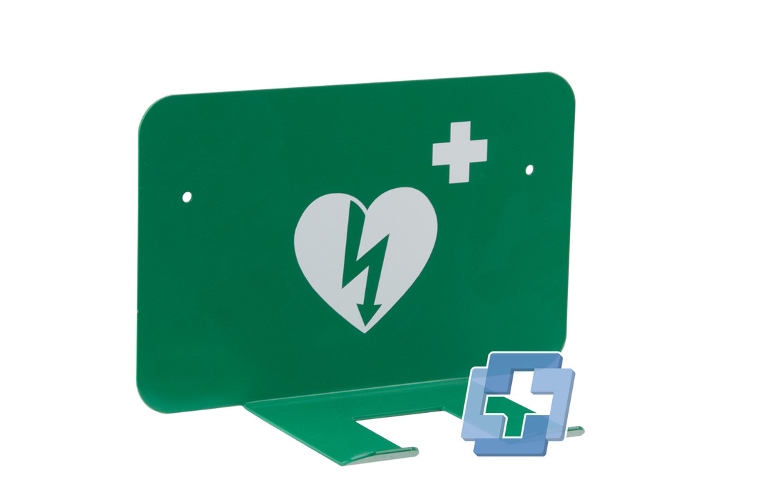 Universal AED-Wandhalterung mit Piktogramm - grün/weiß - horizontal