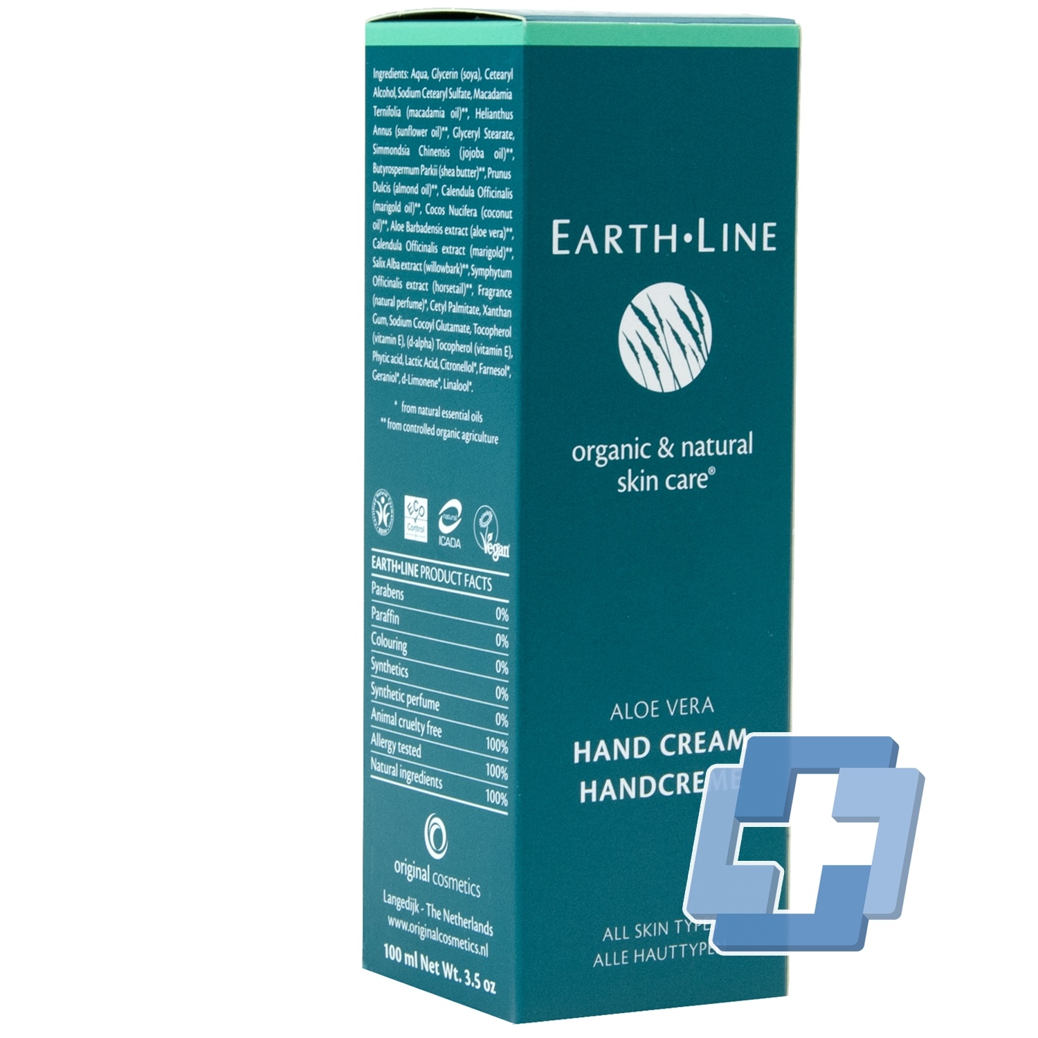 Earth-line Aloe vera handcreme 100 ml