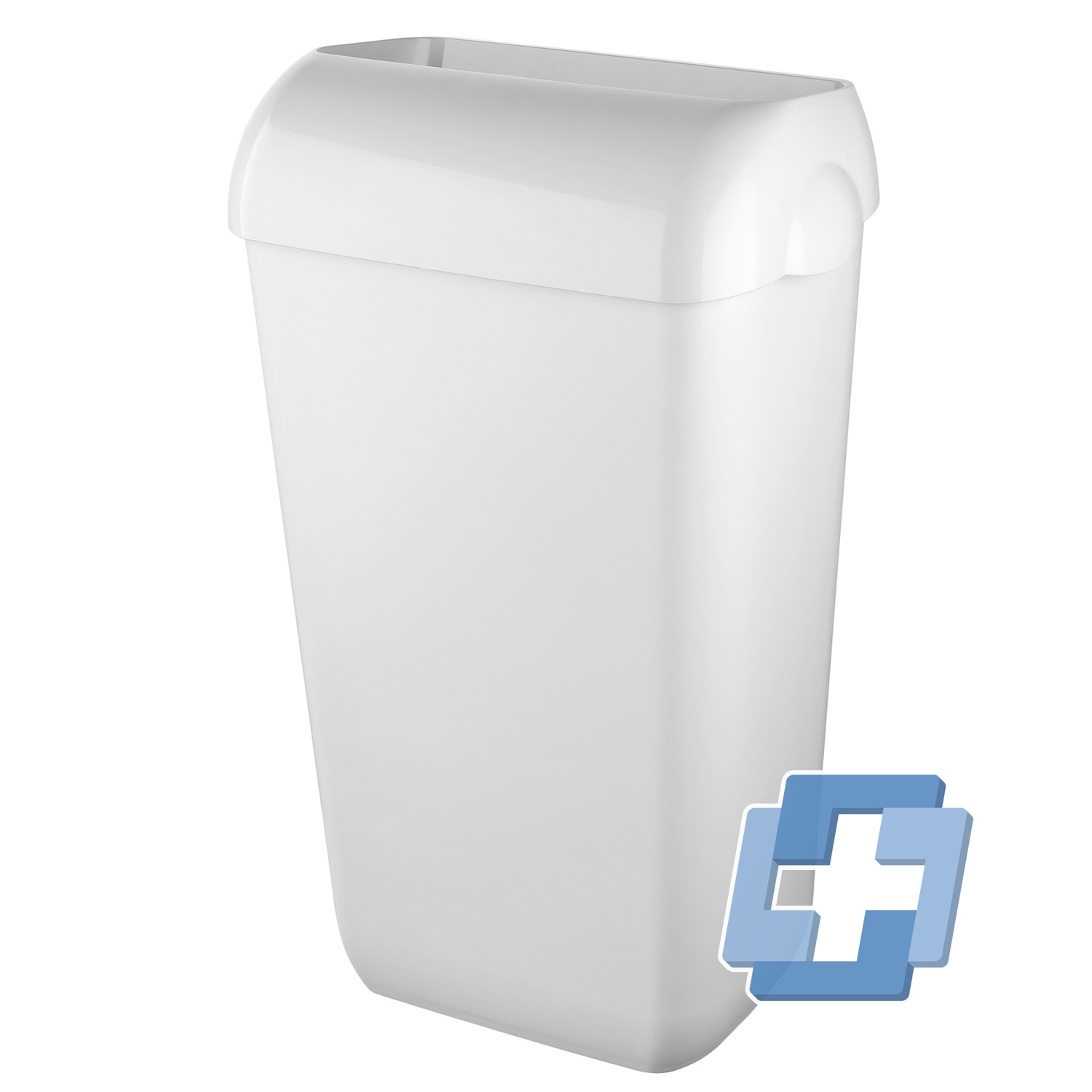 Euro Select Afvalbak kunststof wit 23 ltr. met open inworpklep