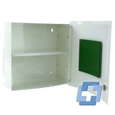 Medicijnkastjekast leeg wit met groen kruis - 325 x 325 x 150 mm