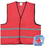 Veiligheidsvest rood (diverse teksten beschikbaar)