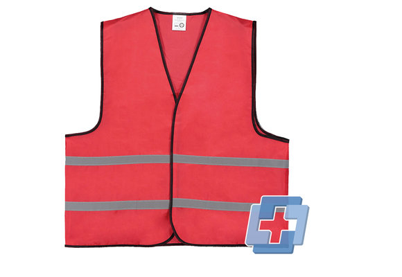 Veiligheidsvest rood (diverse teksten beschikbaar)