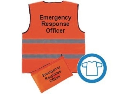 Veiligheidsvest opdruk oranje inclusief tasje - diverse teksten beschikbaar