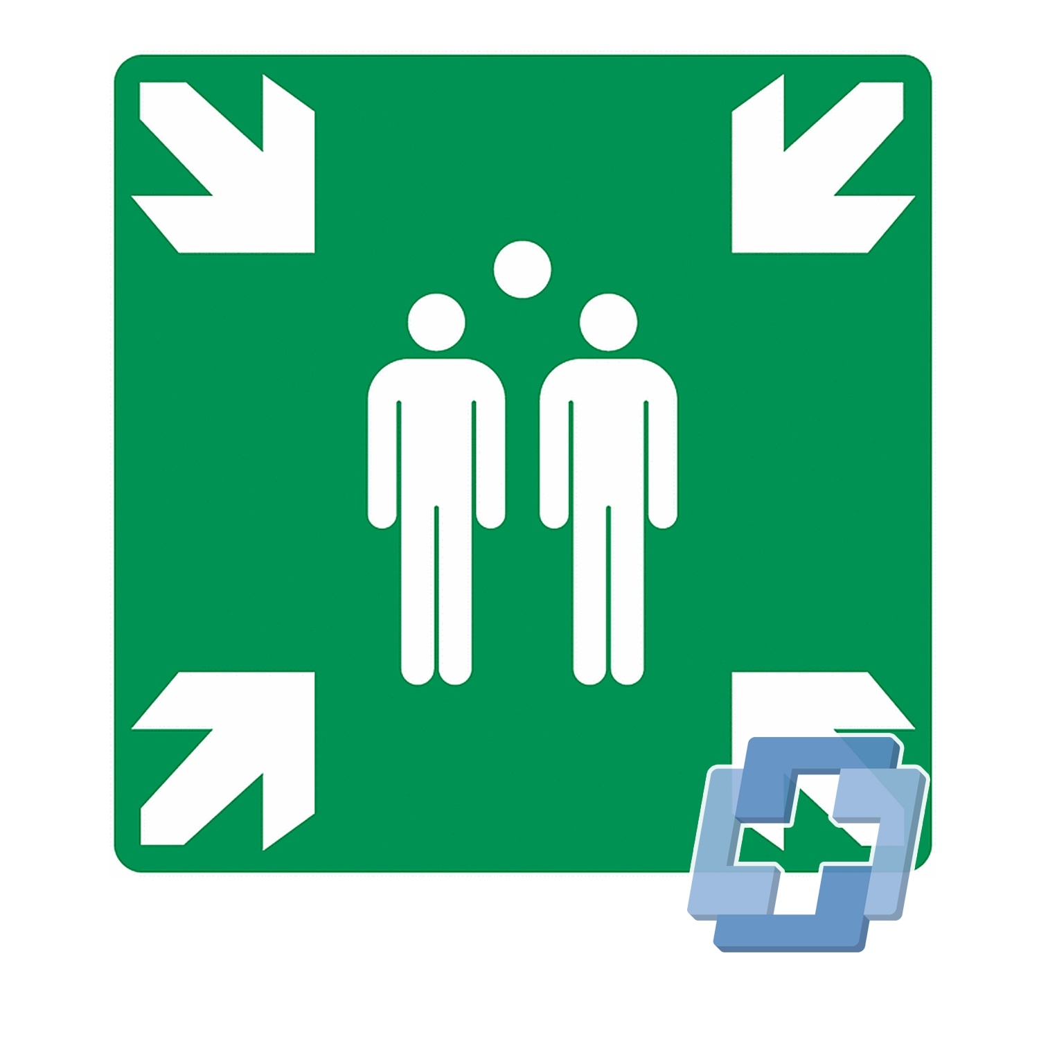 Verzamelpunt ALU bord - diverse maten (ISO-7010)