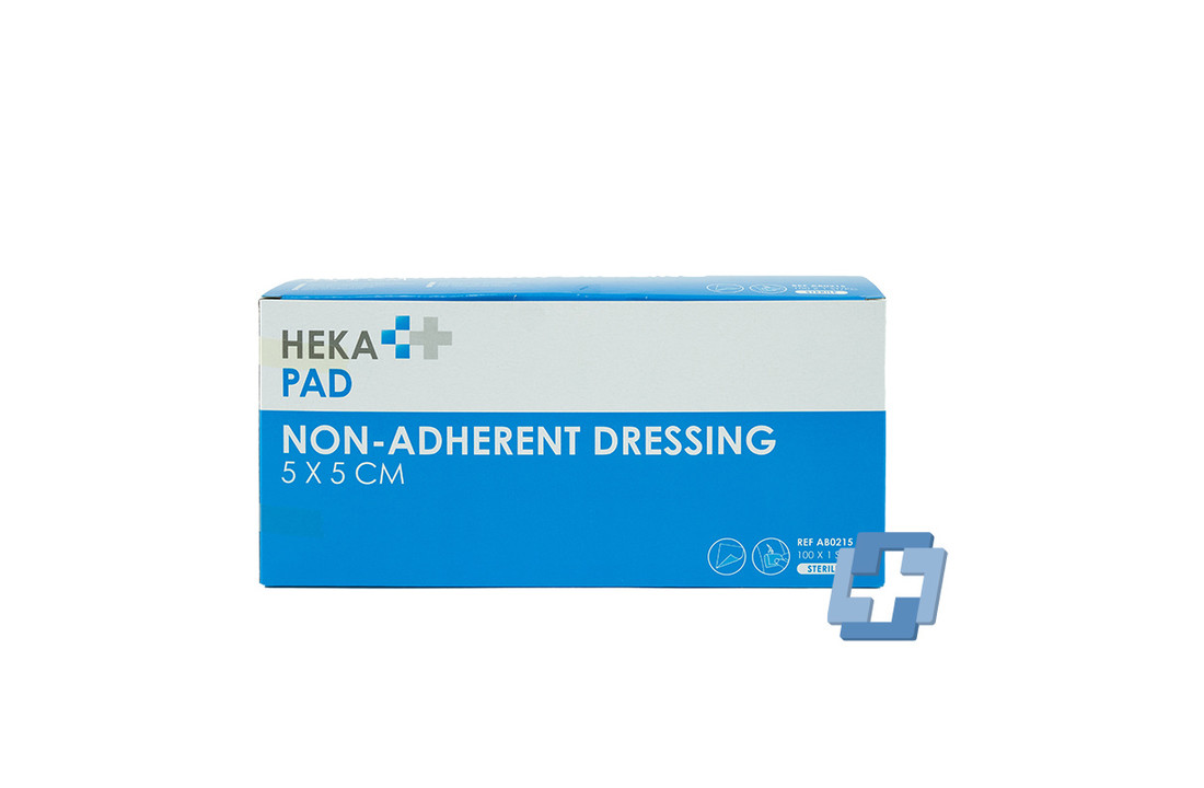 HEKA pad niet verklevende wondkompres steriel - 5 x 5 cm (100 stuks)