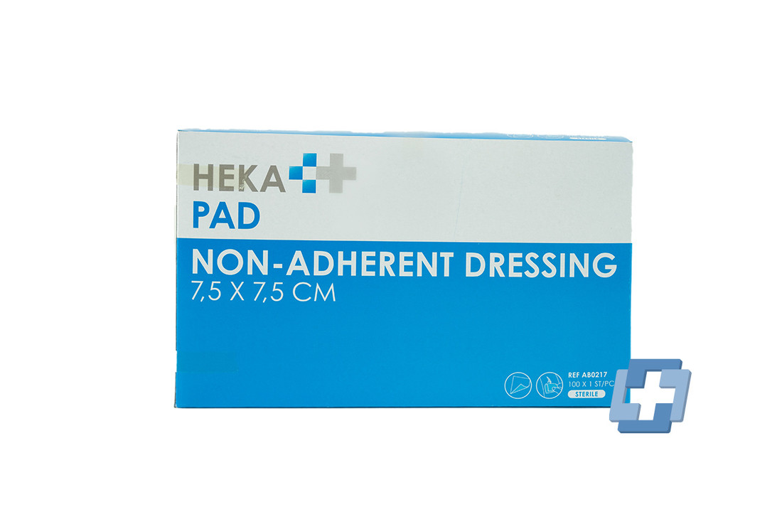 HEKA pad niet verklevende wondkompres steriel - 7,5 x 7,5 cm (100 stuks)