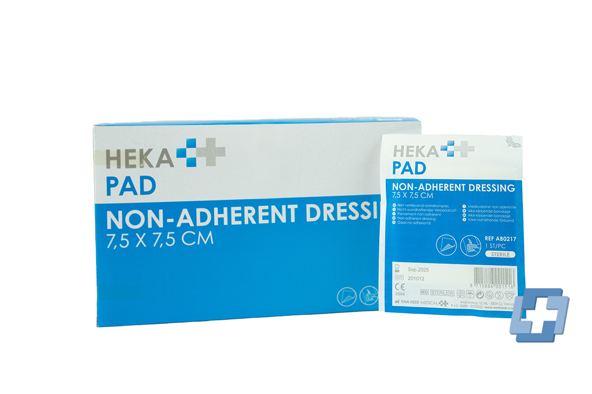 HEKApad niet verklevende wondkompres steriel - 7,5 x 7,5 cm (100 stuks)