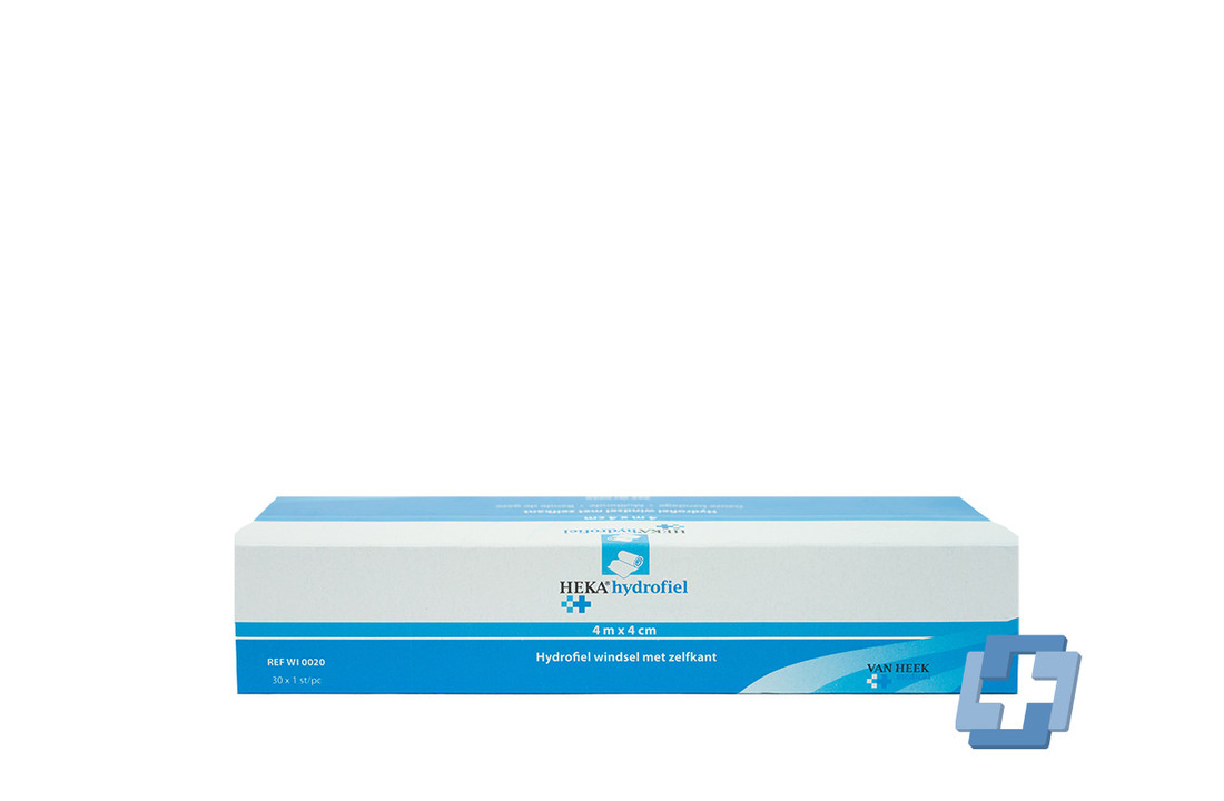 HEKA Hydrofiel fixatiewindsel - 4 m x 4 cm (30 stuks)