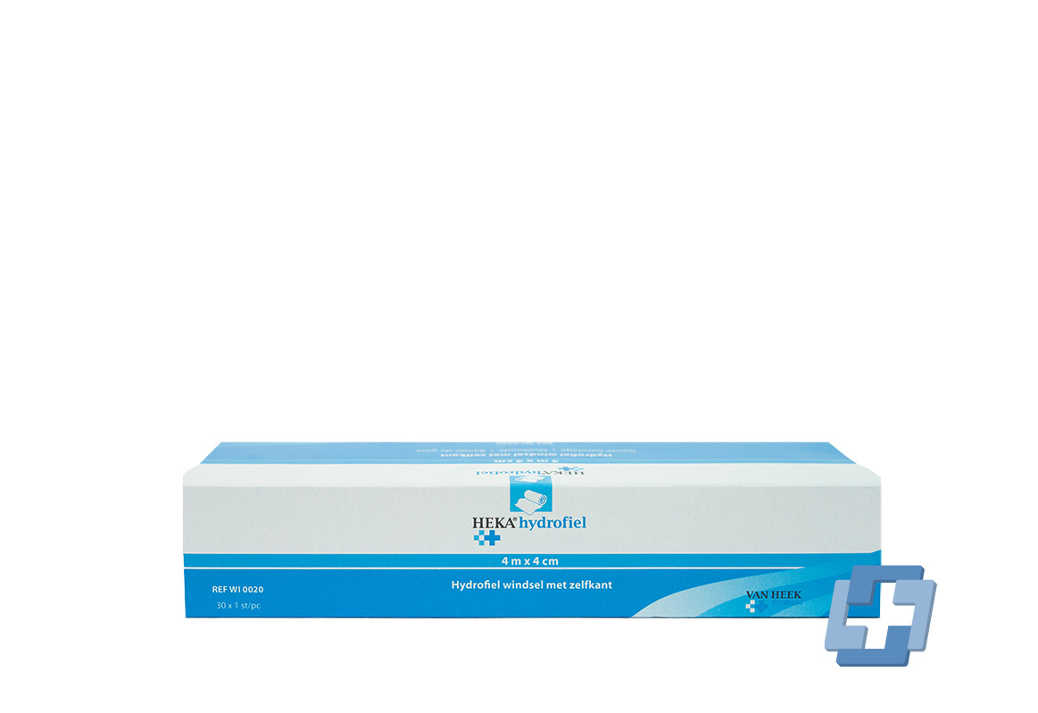 HEKA Hydrofiel fixatiewindsel - 4 m x 4 cm (30 stuks)