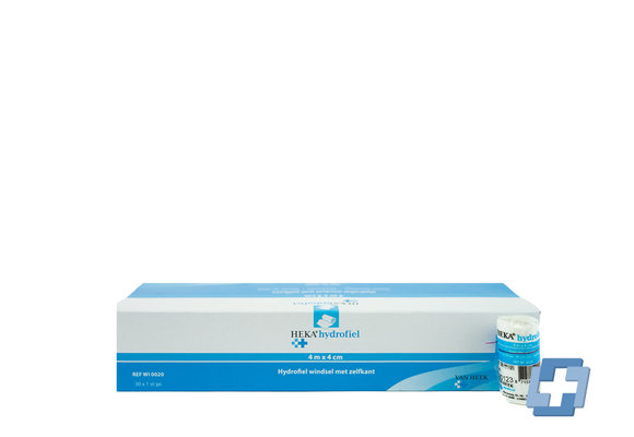 HEKA Hydrofiel fixatiewindsel - 4 m x 4 cm (30 stuks)