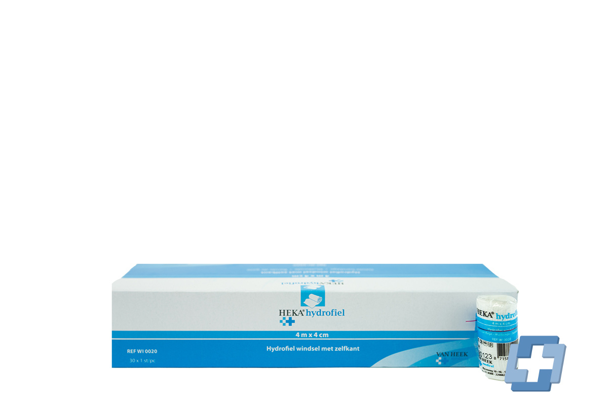 HEKA Hydrofiel fixatiewindsel - 4 m x 4 cm (per stuk)