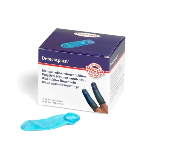 Detectaplast blauwe vingerling rubber (50 stuks)